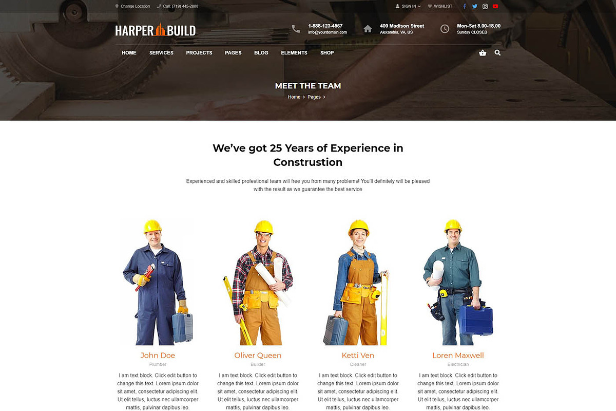 Harper – Construction & Business, a WordPress Template by Cherry Wordpress Theme (Photo 6 of 9)