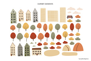 Autumn City Clipart Fall Scenes