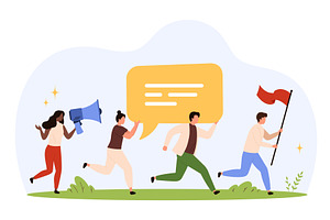 Teamwork Communication and Message, a Person Illustration by Flashvector
