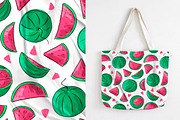 Seamless pattern with watermelons, a Pattern Graphic by Melniklenart (Thumbnail 2 of 4)