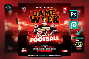 Game Week Football Match Flyer, a Flyer Template by StarPixles11