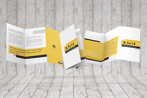 8.5 X 14 Z-Fold Brochure Mockups