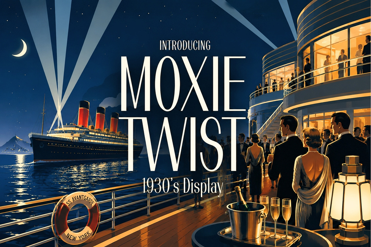 Moxie Twist - 1930s Typeface, a Sans Serif Font by HipFonts (Photo 1 of 12)