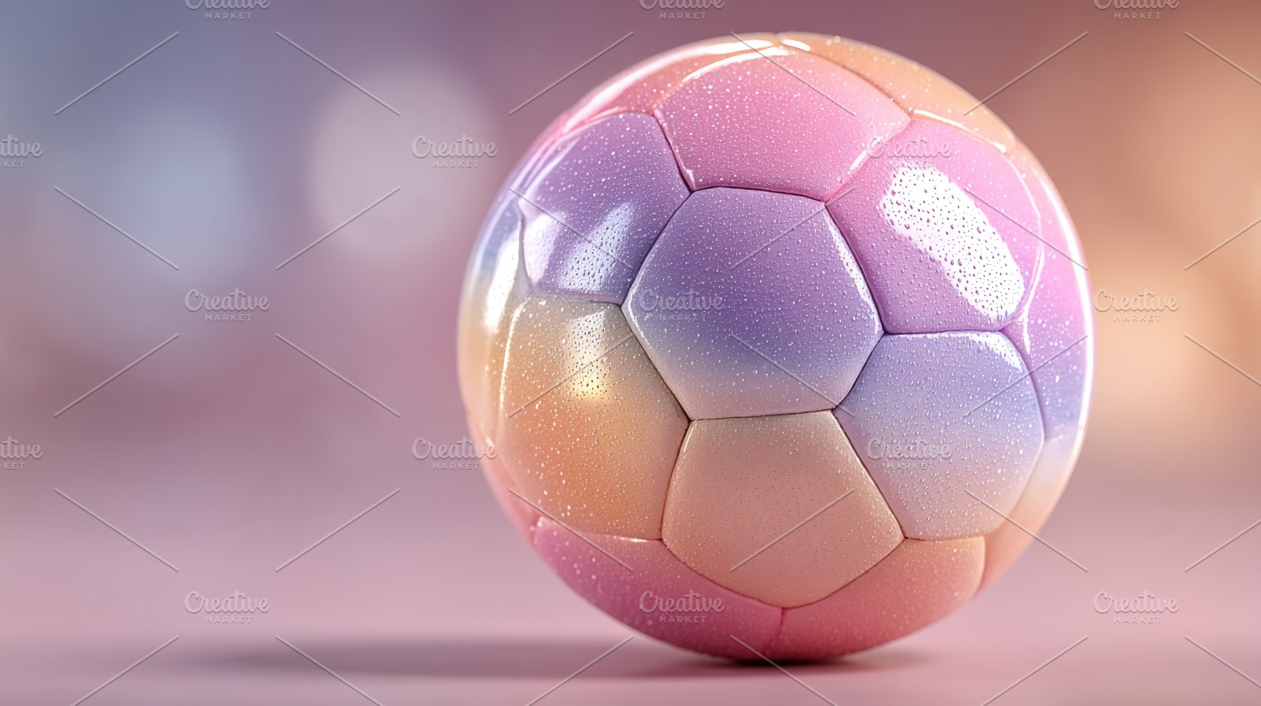 Glossy Pastel Soccer Ball on Soft Pink Background with Clean Cop, a Sports & Recreation Photo by José Manuel Gelpi