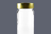 Clear Glass Jar with Gold Metal Lid, a Packaging Mockup by Professional Assets (Thumbnail 4 of 5)