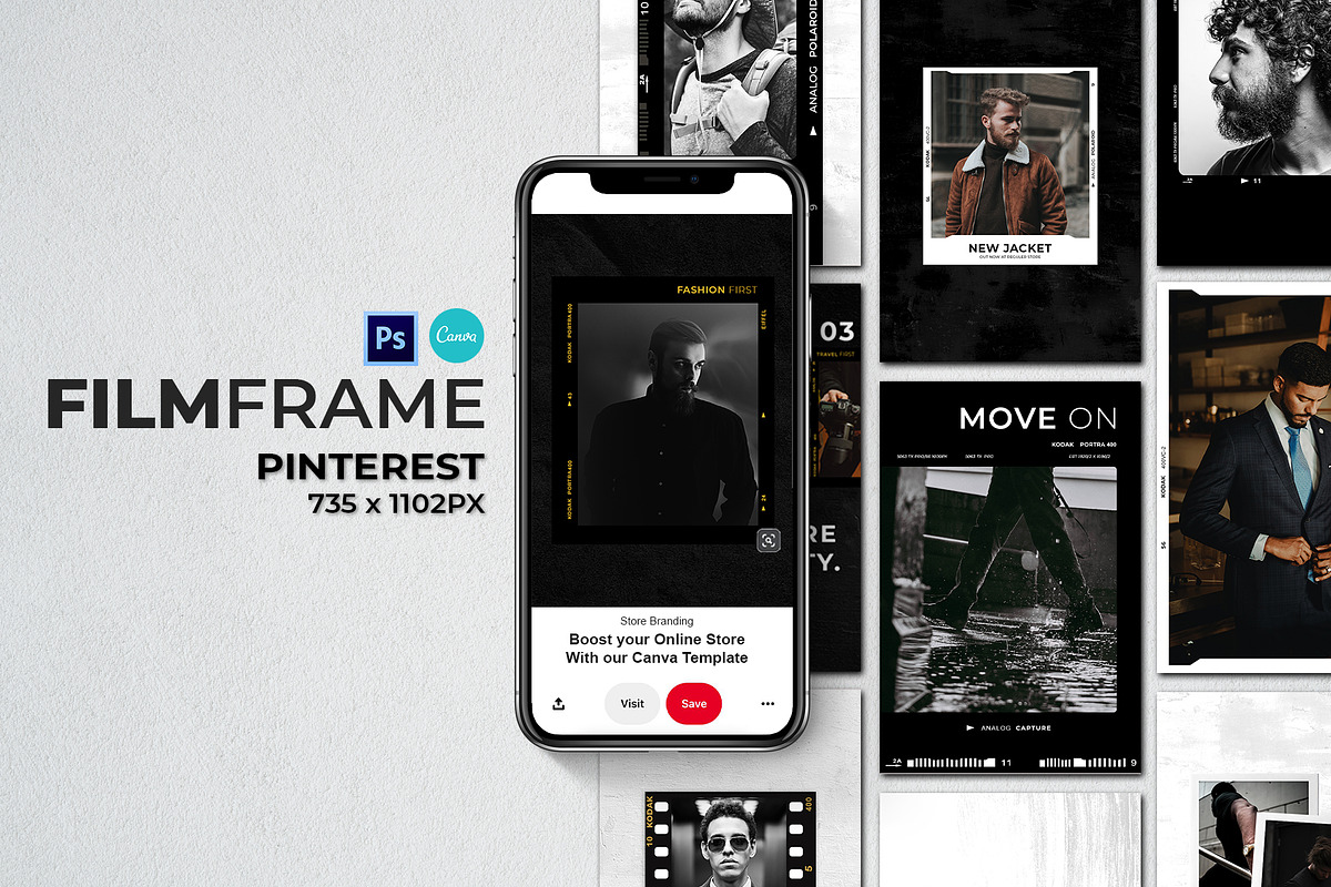 Pinterest Film Frame, a Social Media Template by Analogi Studio (Photo 1 of 8)