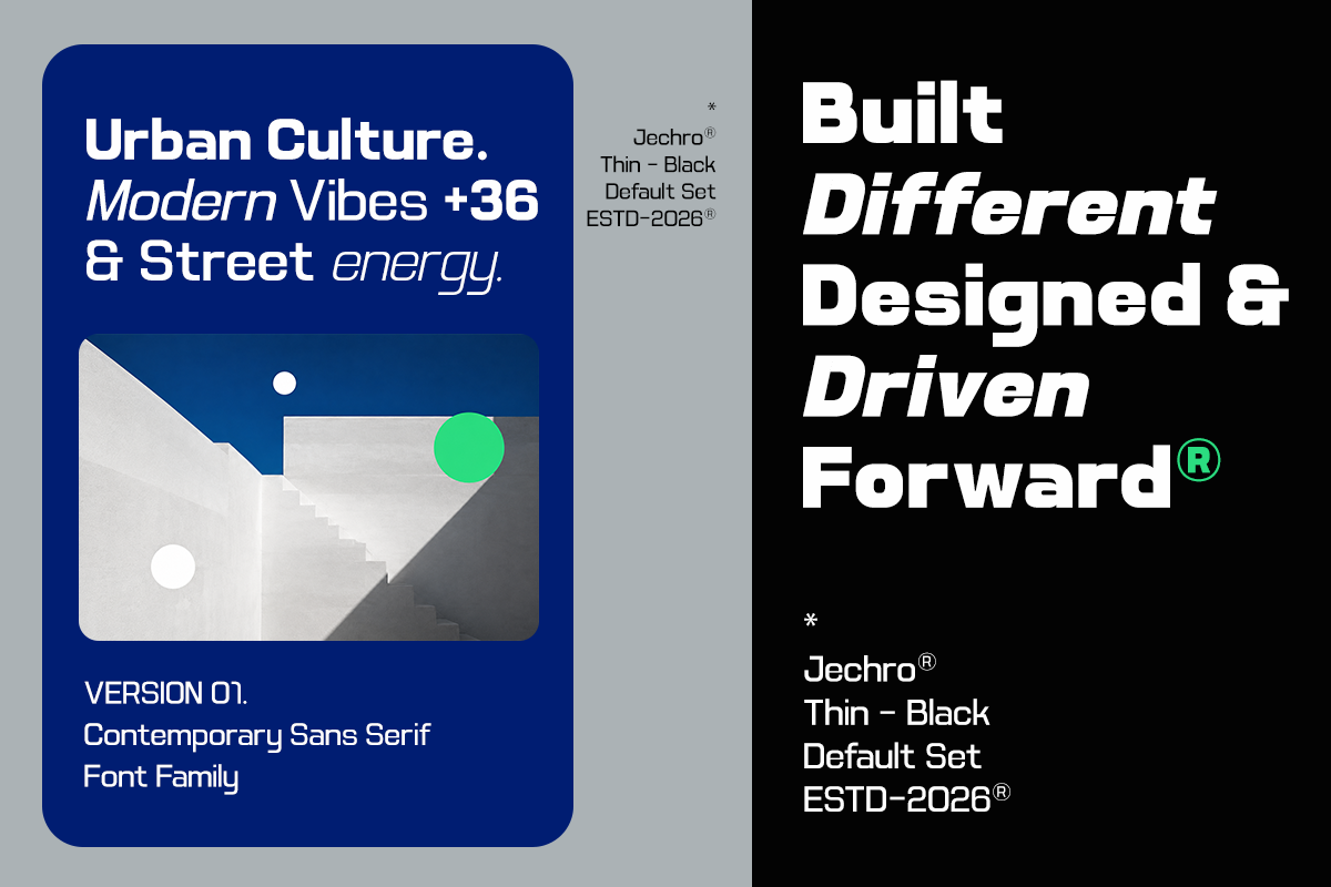 Jechro - Modern Geometric Family, a Sans Serif Font by Say Studio (Photo 8 of 10)