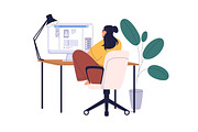 Business women work at computer set, a Work Illustration by Good Studio (Thumbnail 3 of 4)