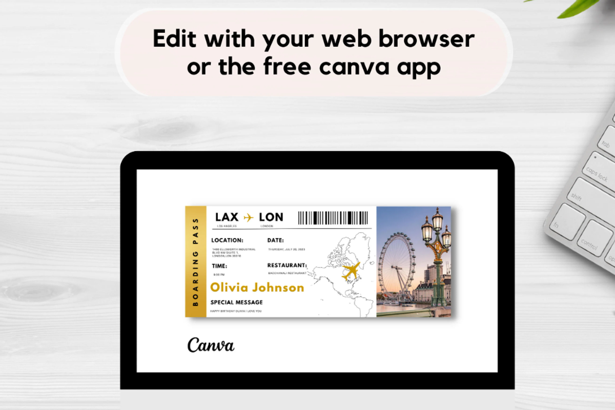 Surprise Travel Ticket Gift, a Card Template by YasdeyDesigns (Photo 6 of 8)