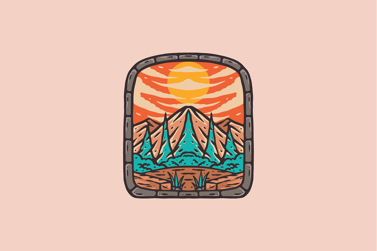Mountain View Through the Window, an Object Illustration by nomlimo.com (Photo 1 of 2)