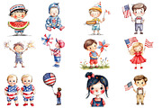 4th of July Watercolor - Kids, an Illustration by Designworld (Thumbnail 2 of 5)