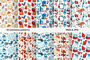 Winter watercolor patterns set, a Pattern Graphic by Ekaterina Goncharova (Thumbnail 2 of 7)