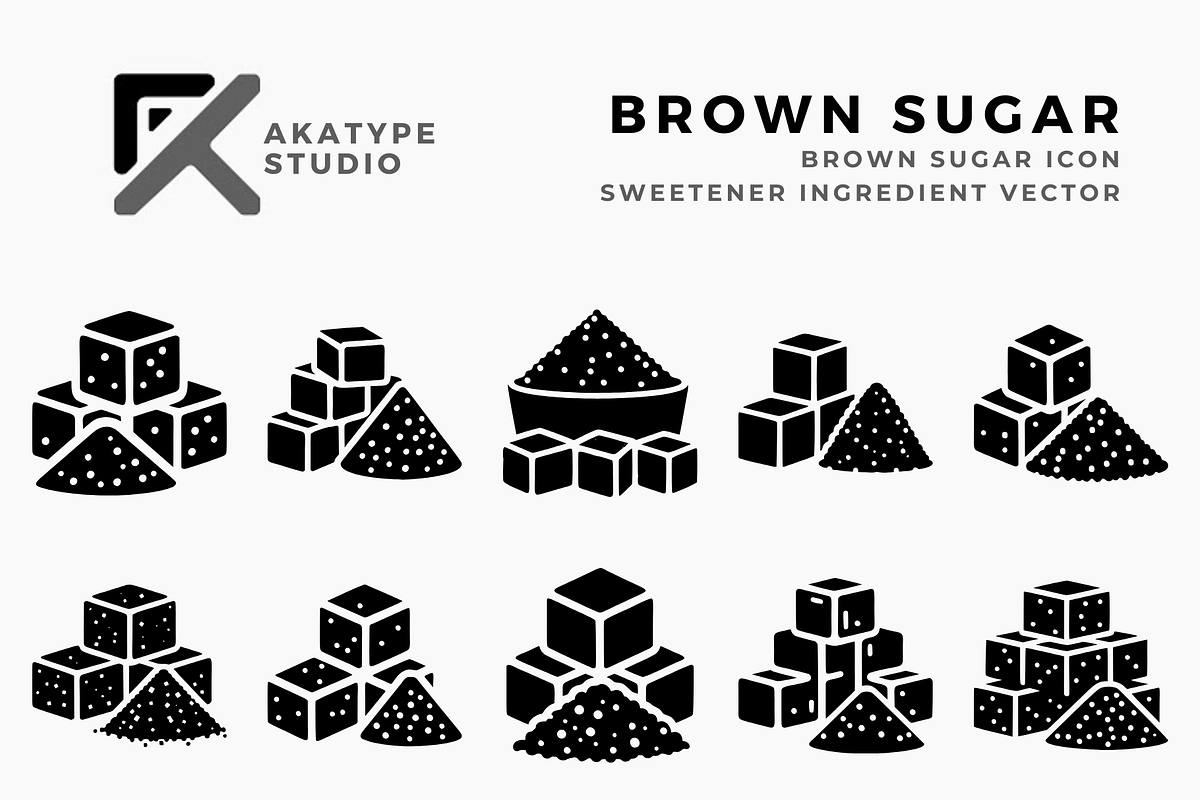 Brown Sugar Icon Vector, a Solid Icon by Akatype Studio (Photo 1 of 3)