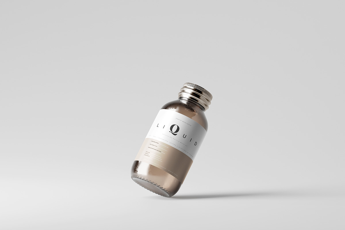 Amber Glass Medicine Bottle Mockup, a Cups & Container Mockup by pmvch (Photo 3 of 10)