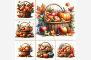 Autumn Basket Clipart Bundle, a Seasonal Illustration by Tanya Kart (Thumbnail 3 of 5)
