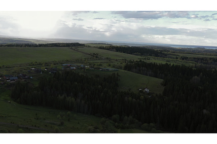 Top view of village in field with, a Nature Photo by Media Whale Stock