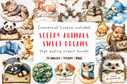 Sleepy Animals, Sweet Dreams Sign, an Illustration by CreationArt (Thumbnail 1 of 9)
