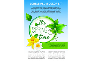 Vector Poster For Spring Time Holiday Greeting