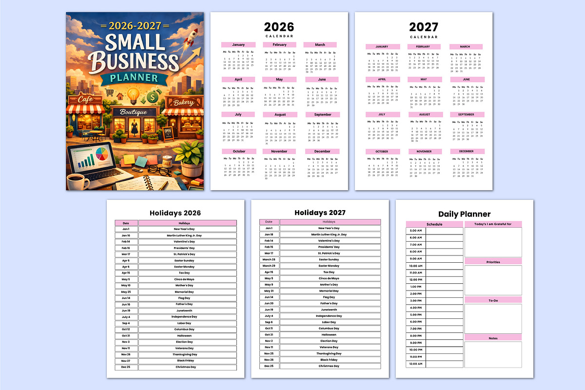 2026–2027 Small Business Planner, a Stationery Template by Shumaya (Photo 2 of 5)