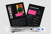 CV Resume for Machine Learning, a Resume Template by twinstd (Thumbnail 1 of 2)