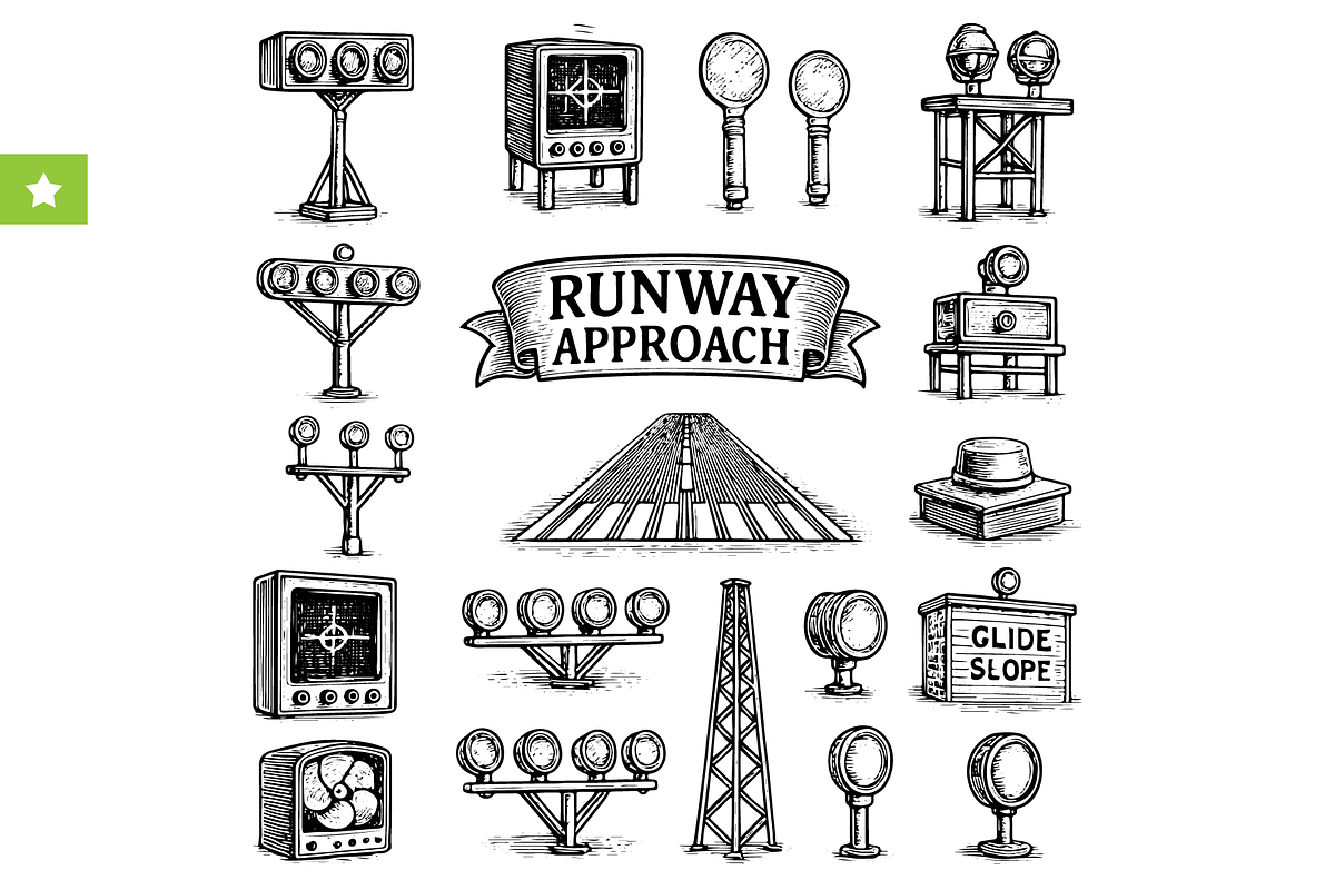 Runway Approach Lights, an Object Graphic by RT Studio