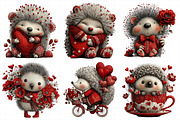 Whimsical Valentine Hedgehog Clipart, an Illustration by Daily.Designs (Thumbnail 3 of 8)