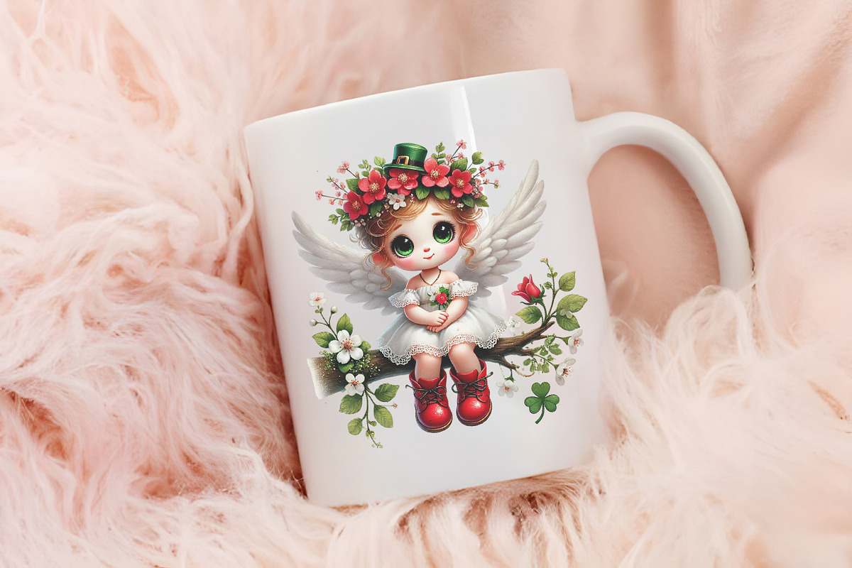 St. Patrick's Day Cute Angel Clipart, an Illustration by RobertsArt (Photo 7 of 7)
