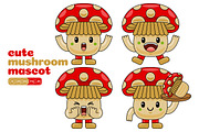 Mushroom Mascot Vector Pack, an Illustration by MEDZ (Thumbnail 4 of 5)