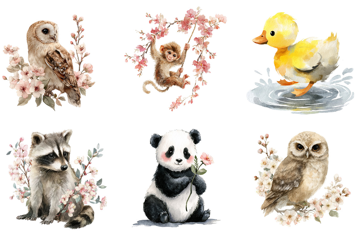 Whimsical Spring Animal Clipart, an Illustration by DreamArtGraphic (Photo 4 of 4)