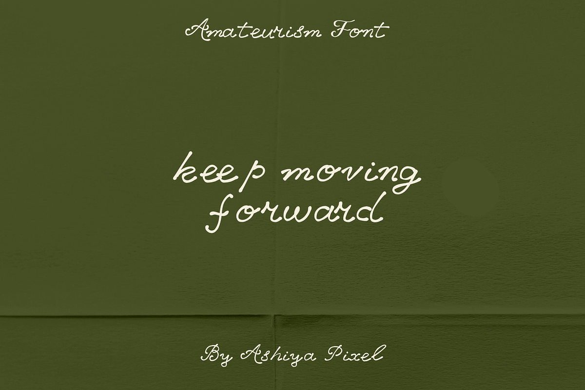 Amateurism Vintage Cursive Font, a Script Font by Ashiya Pixel (Photo 6 of 7)