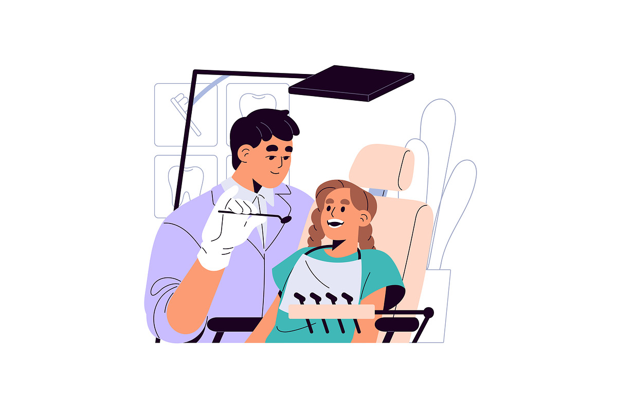 Pediatrician doctors examine kids, a Healthcare Illustration by PaperTrident (Photo 6 of 11)