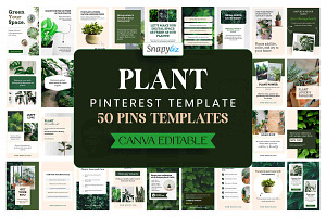 Plant Pinterest Pins Canva Templates, a Social Media Template by Snapybiz