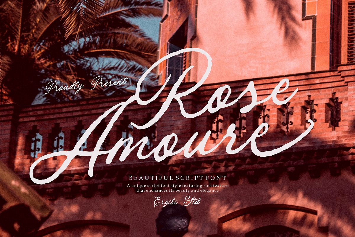 Rose Amoure - Beauty Script, a Script Font by ErgibiStudio (Photo 1 of 10)