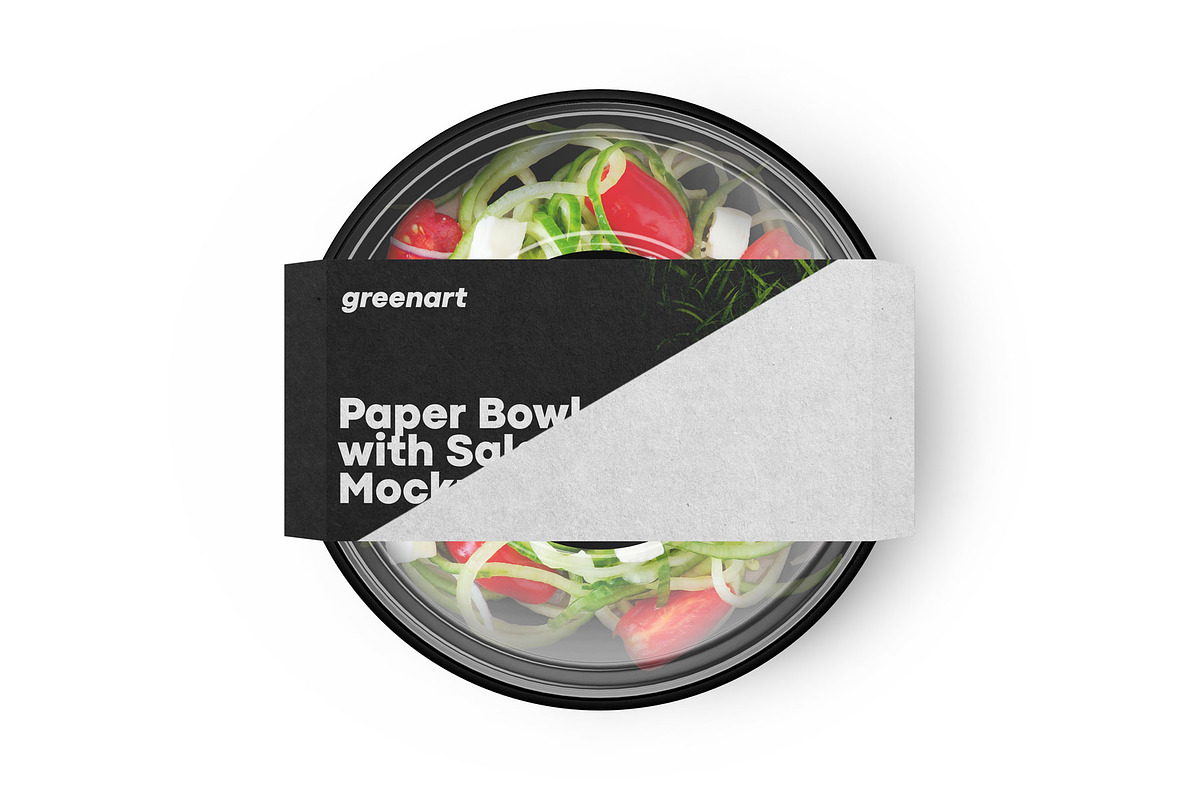 Paper Bowl with Salad Mockup, a Cups & Container Mockup by Green Art (Photo 3 of 5)