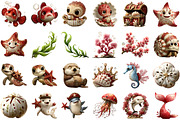 Watercolor Under the Sea Clipart, an Illustration by Sublimation Artist (Thumbnail 2 of 6)