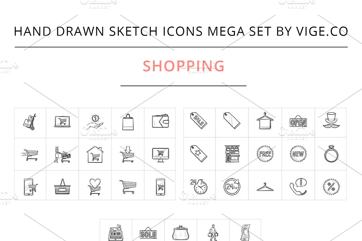 Hand drawn sketch vector icons, an Icon by Visual Generation (Photo 8 of 16)