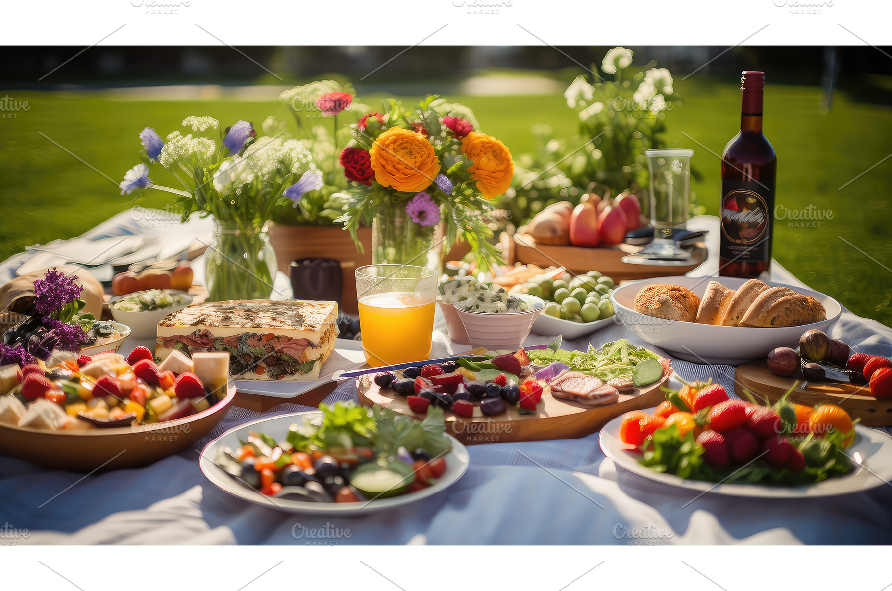 bread dinner picnic food ai, a Background Photo by pikepicture