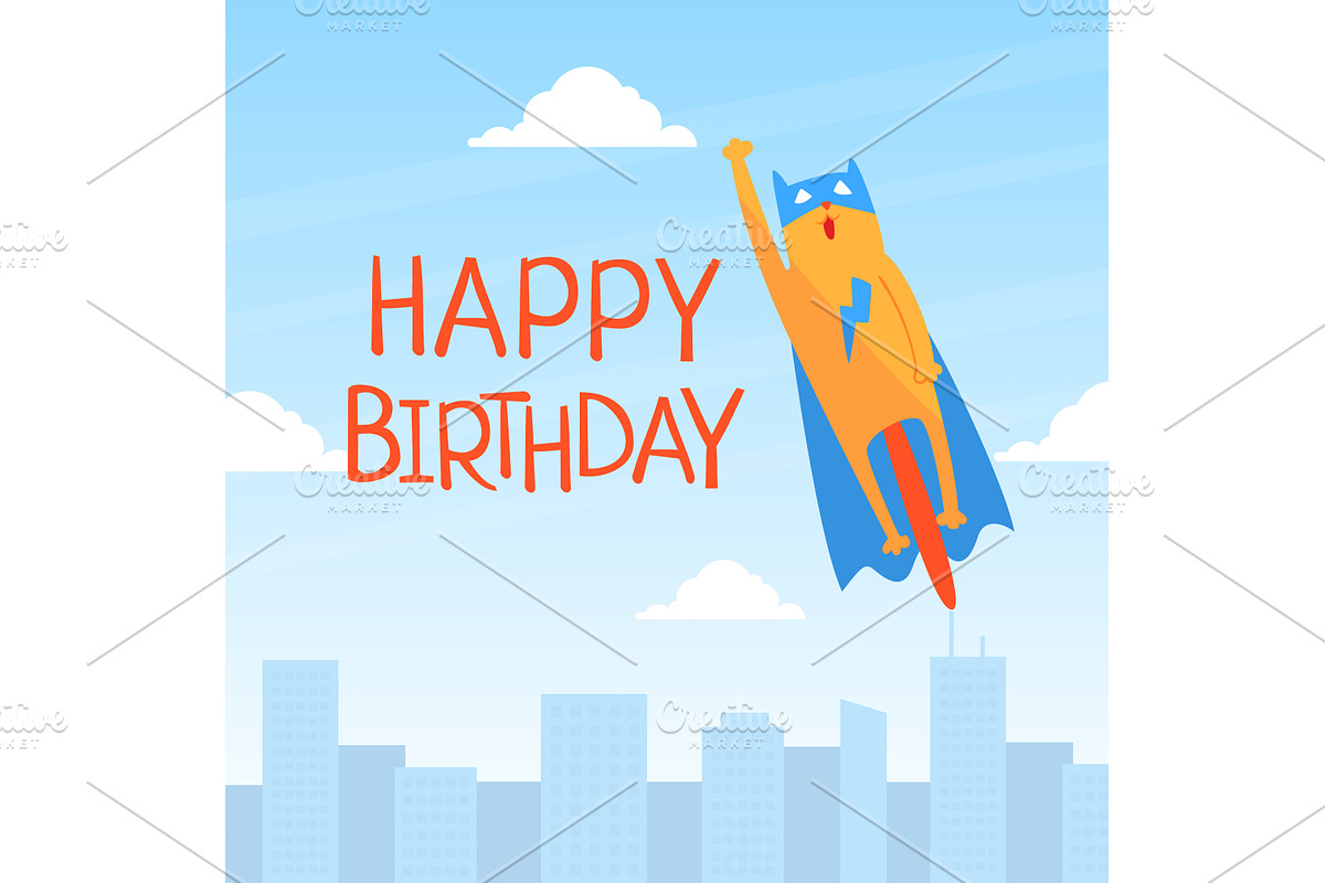 Birthday Party Banner Template with, an Animal Illustration by TopVectors