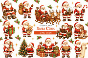 Santa Claus Clipart Bundle, a Seasonal Illustration by Villa 11 Estudio (Thumbnail 1 of 4)