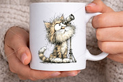 Whimsical Cat Clipart Bundle, an Illustration by Canvas Craft (Thumbnail 5 of 7)