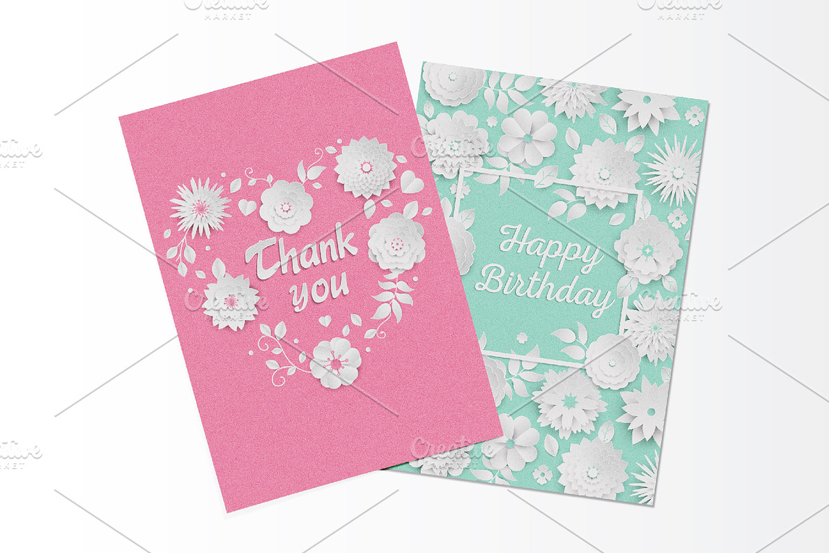 Paper Cut White Flowers Card Kit, a Templates & Theme by Boyko Pictures (Photo 16 of 16)