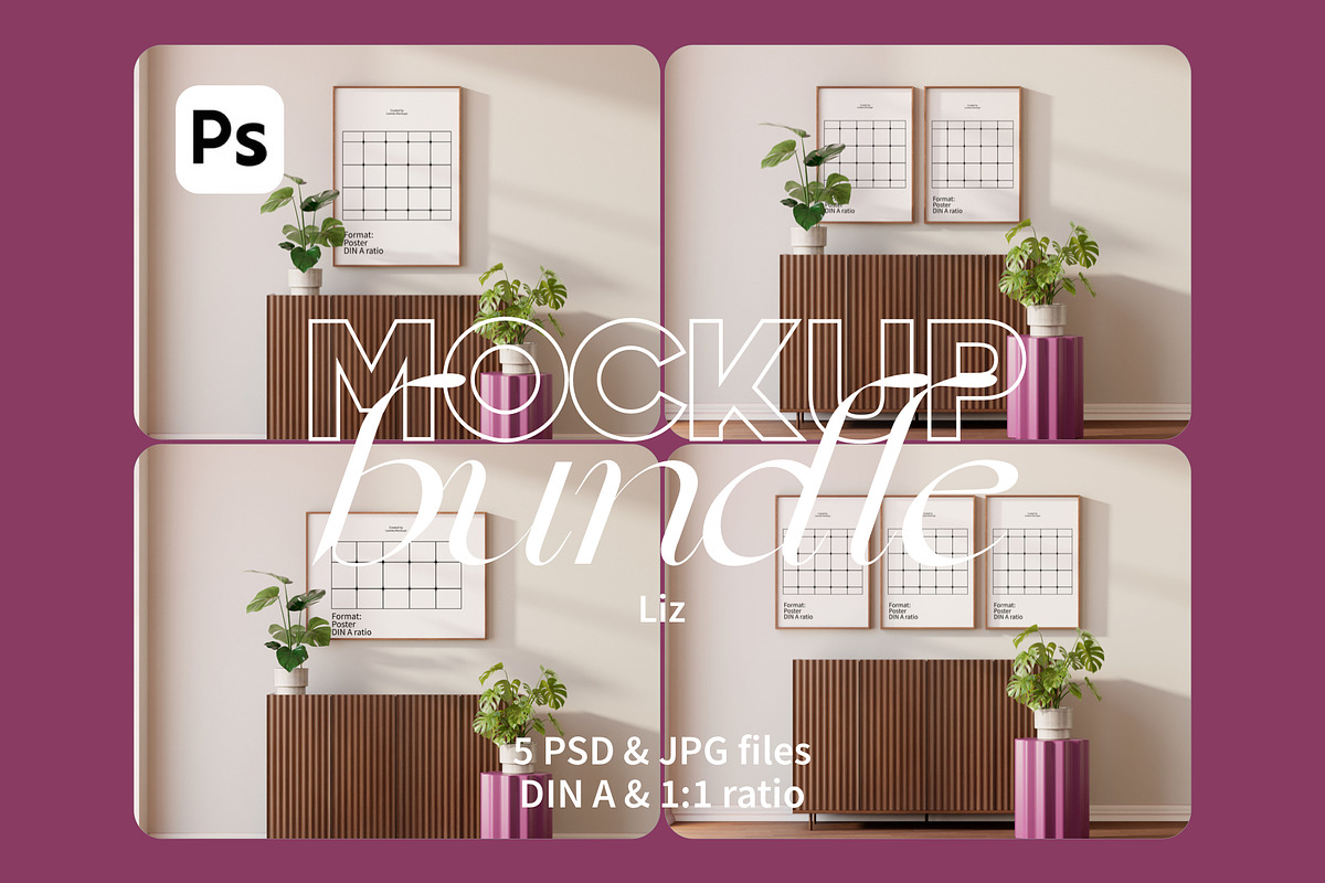 Frame Mockup Set LIZ, a Household Mockup by Bonumo (Photo 1 of 11)