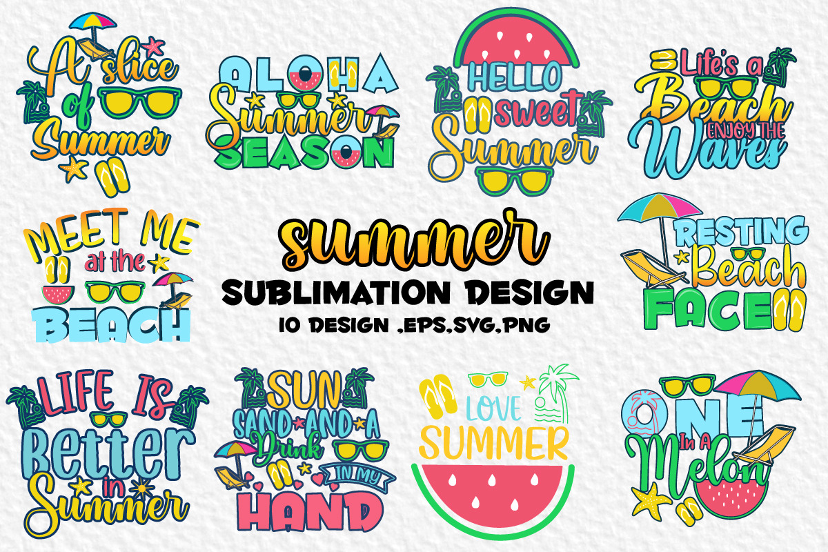 Summer tshirt design bundle Graphics Creative Market