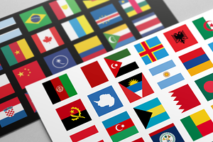 Square Flags (230 Vector Flags), a Solid Icon by alpercakici