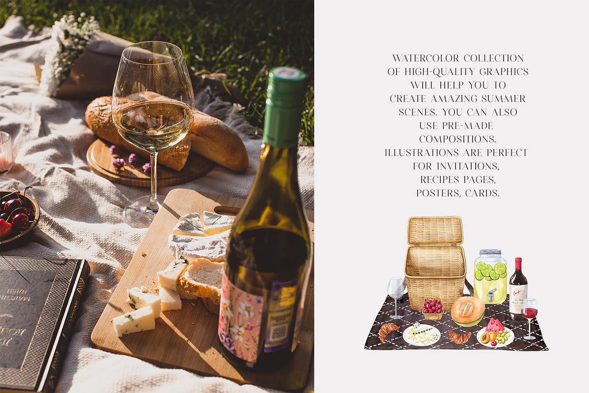 Grill and Picnic watercolor set, a Food Illustration by Natalia Fedorova (Photo 3 of 11)