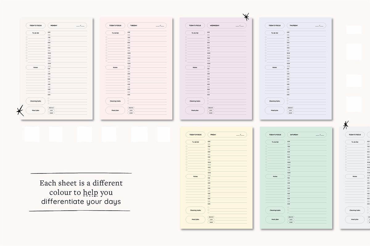 Essential Daily Home School Planner, a Stationery Template by Kin Design (Photo 3 of 5)