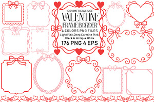 Coquette Valentine Frame Border Clip, an Illustration by Daily.Designs