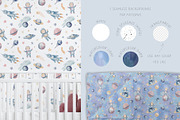 Watercolor Space Pastel Clipart Set, an Illustration by Alisles (Thumbnail 5 of 12)