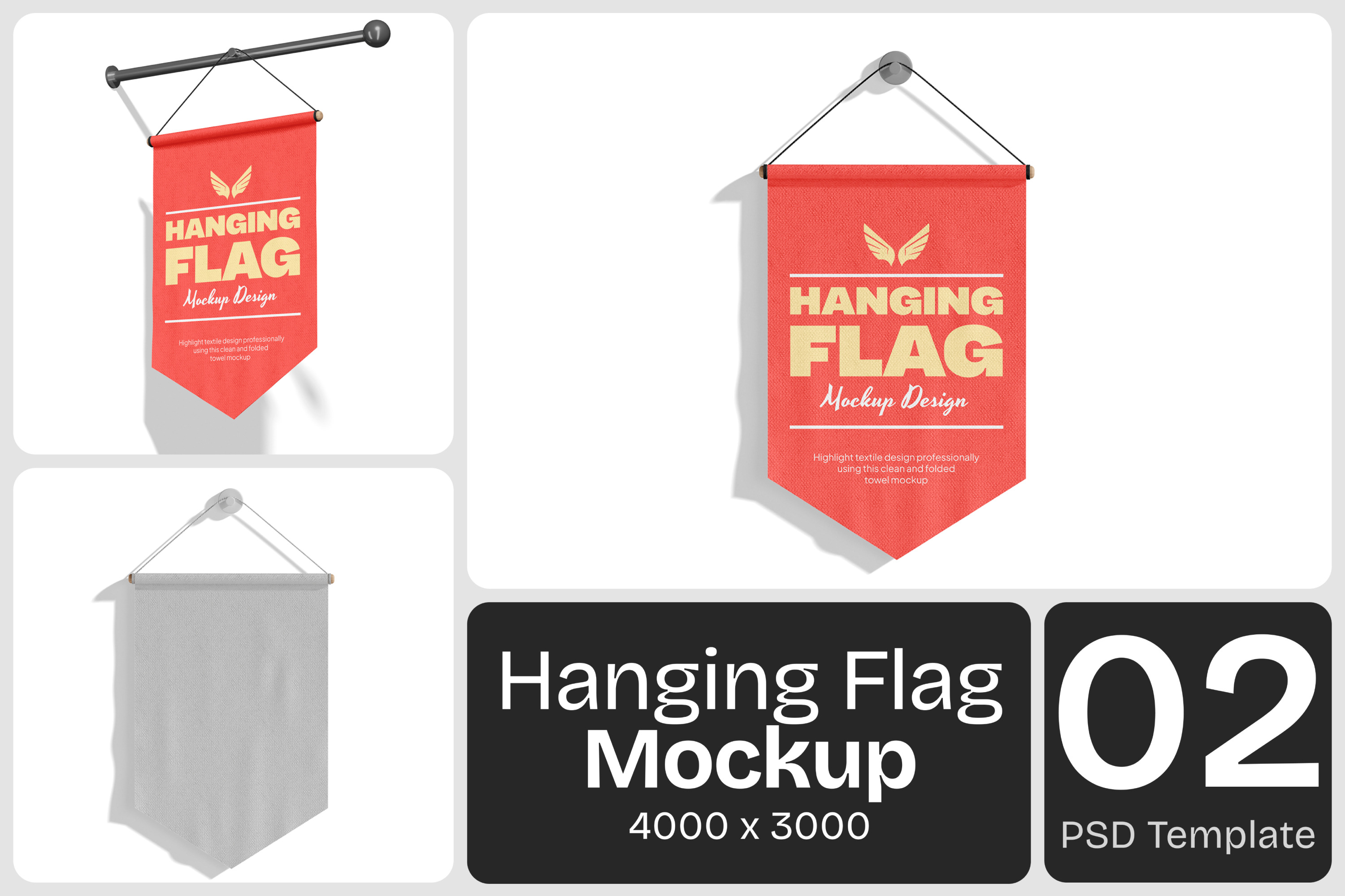 Hanging Flag Mockup, an Advertising Mockup by Permadi Creative