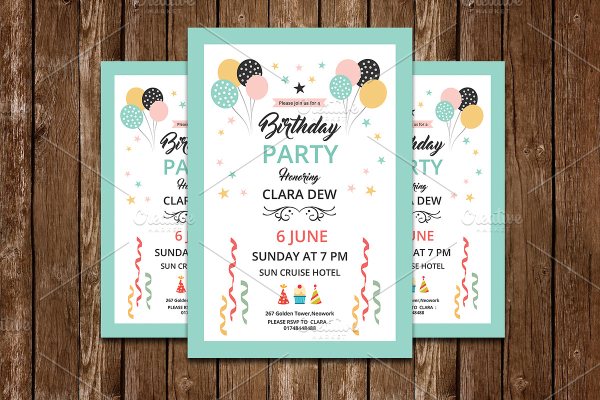 Birthday Party Invitation Flyer-V550, a Flyer Template by Template Shop (Photo 2 of 3)